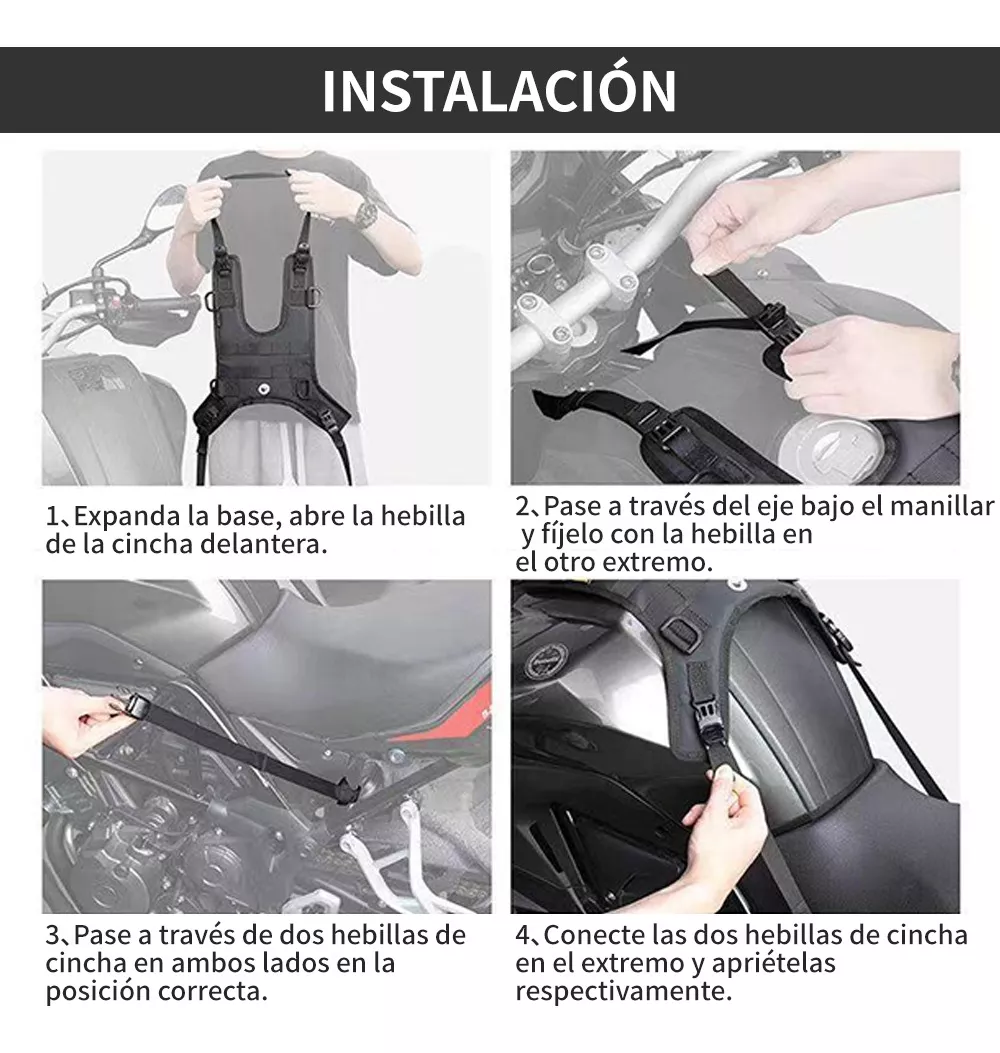 Foto 5 pulgar | Chaleco Belug Tanque De Motocicleta Con Varios Accesorios Negro