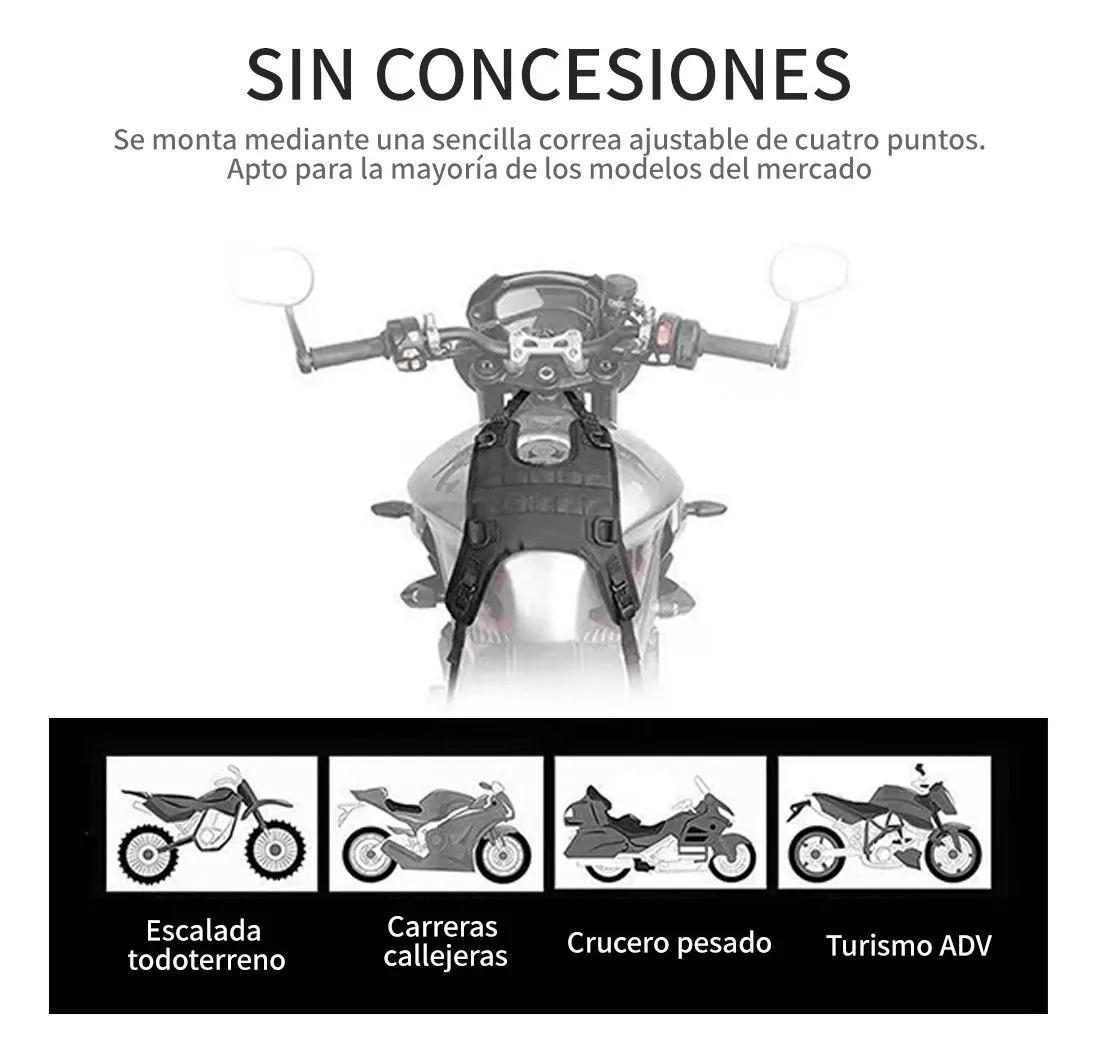 Foto 6 pulgar | Chaleco Belug Tanque De Motocicleta Con Varios Accesorios Negro