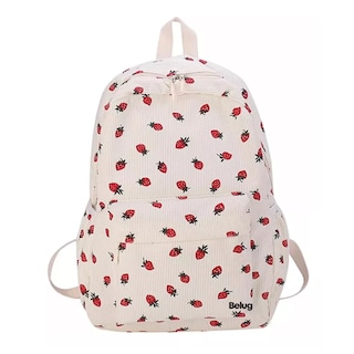 Foto 1 | Mochila De Pana Y Fresa Belug, Bonita Mochila Beige Fresas