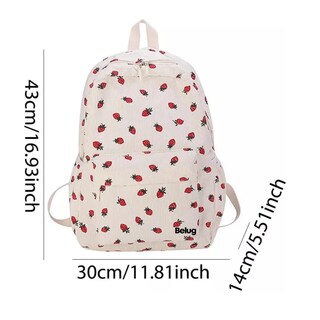 Foto 2 | Mochila De Pana Y Fresa Belug, Bonita Mochila Beige Fresas