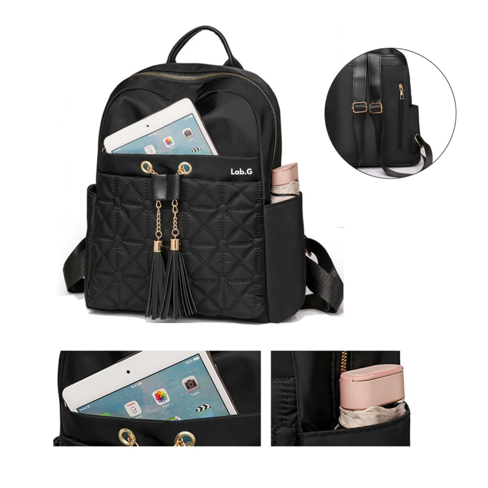 Foto 6 pulgar | Mochila Para Mujer Lab.g, Bolso Antirrobo Impermeable Negro
