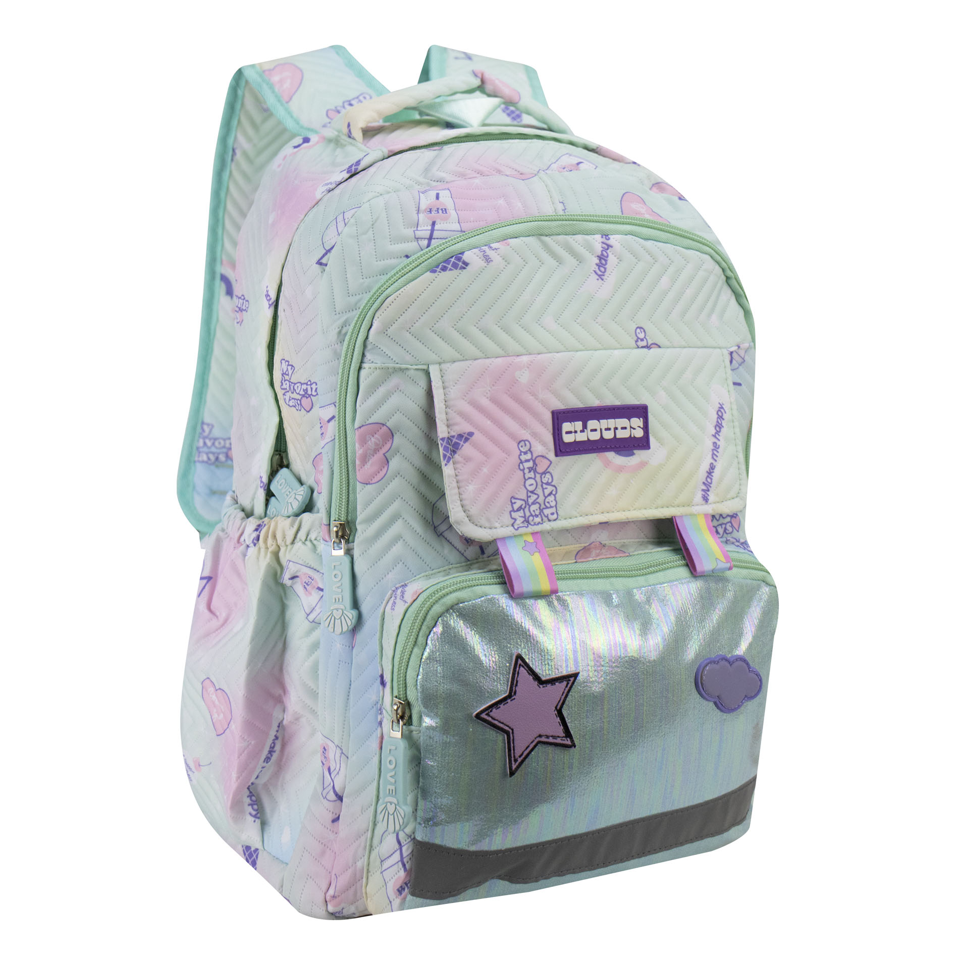 Foto 3 pulgar | Mochila Unisex Verde  Algodón Arcoiris Sintetico Meilin Nueva Imagen