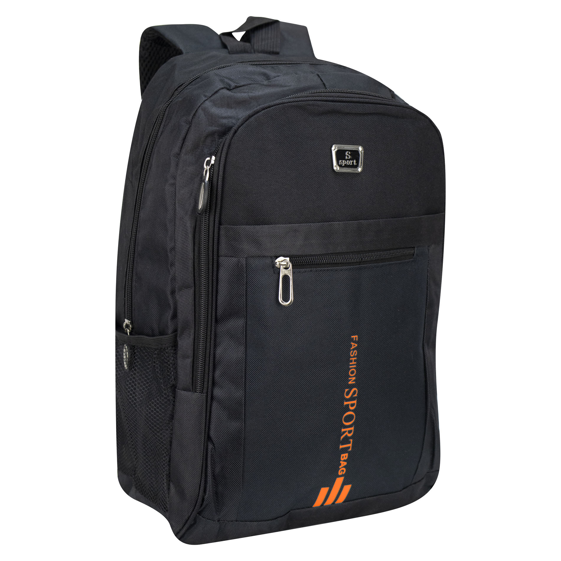 Foto 2 | Mochila Unisex Negro Poliester Naranja Sintetico Ginza Nueva Imagen