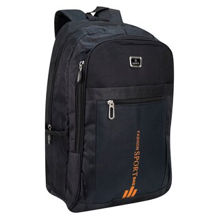 Foto 2 | Mochila Unisex Negro Poliester Naranja Sintetico Ginza Nueva Imagen
