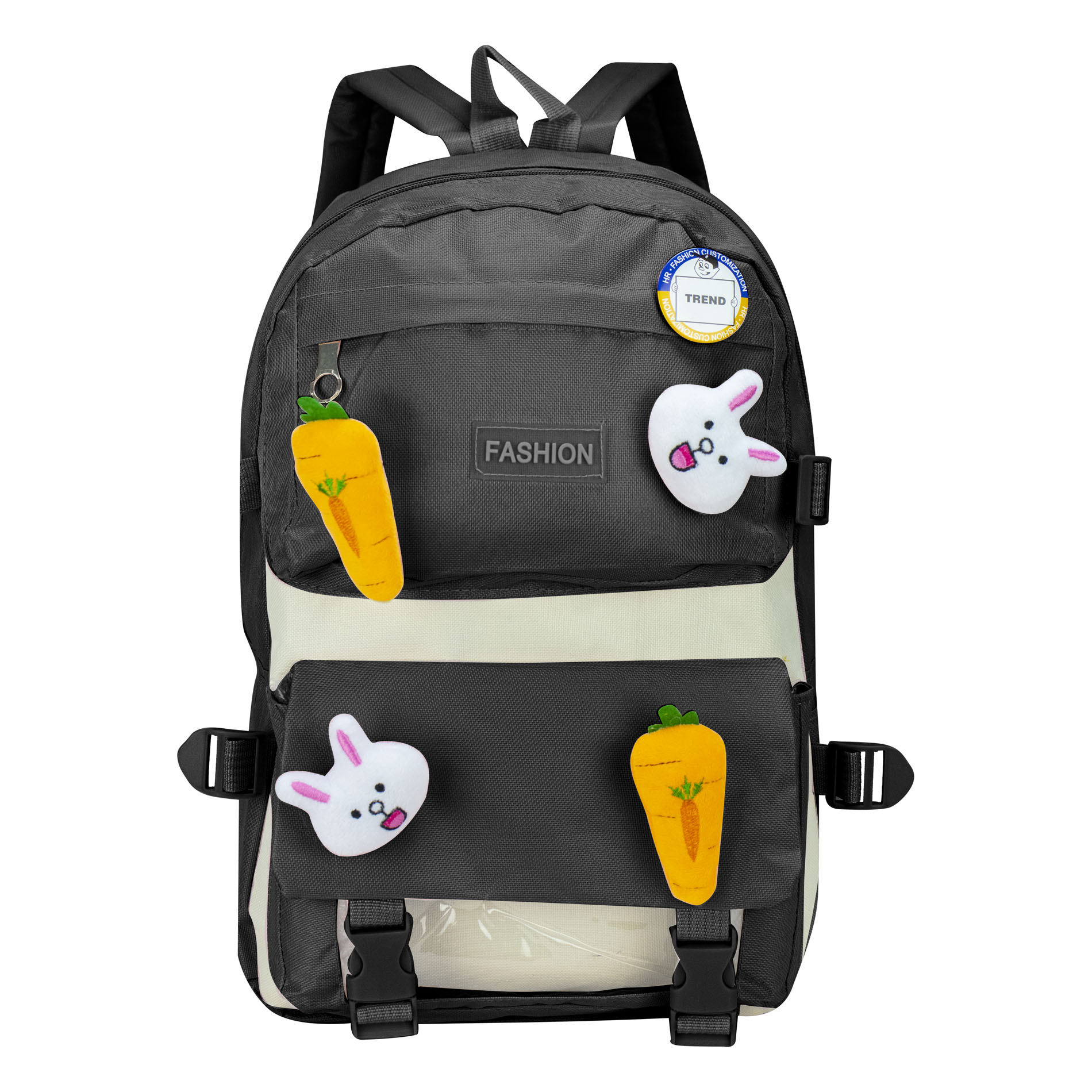 Foto 1 | Mochila Unisex Negro Poliester Sintetico  Mochila Coreana Nueva Imagen