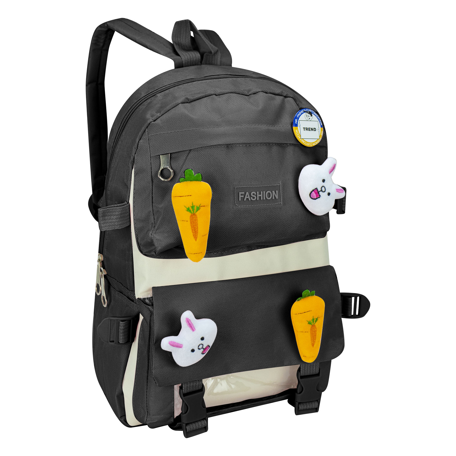 Foto 2 | Mochila Unisex Negro Poliester Sintetico  Mochila Coreana Nueva Imagen