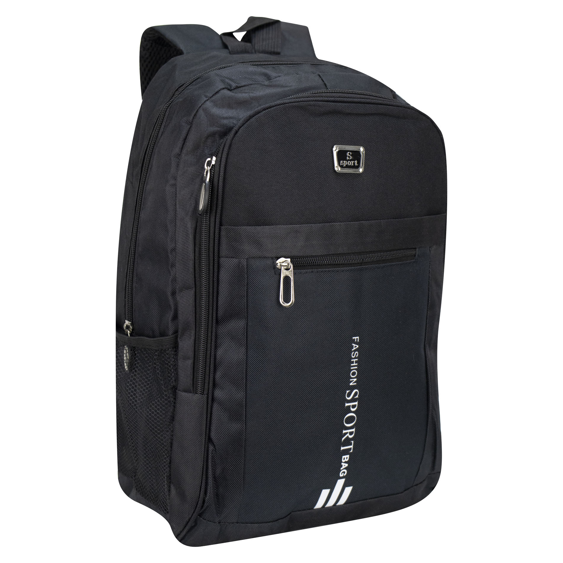 Foto 2 | Mochila Unisex Negro Poliester Blanco Sintetico Ginza Nueva Imagen