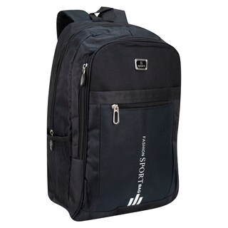 Foto 2 | Mochila Unisex Negro Poliester Blanco Sintetico Ginza Nueva Imagen