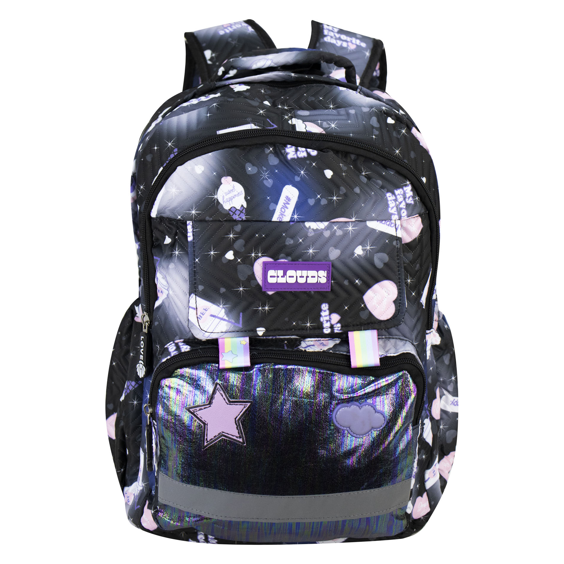 Mochila Unisex Negro  Algodón Arcoiris Sintetico Meilin Nueva Imagen