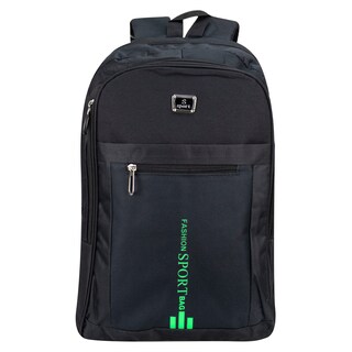 Foto 1 | Mochila Unisex Negro Poliester Verde Sintetico Ginza Nueva Imagen