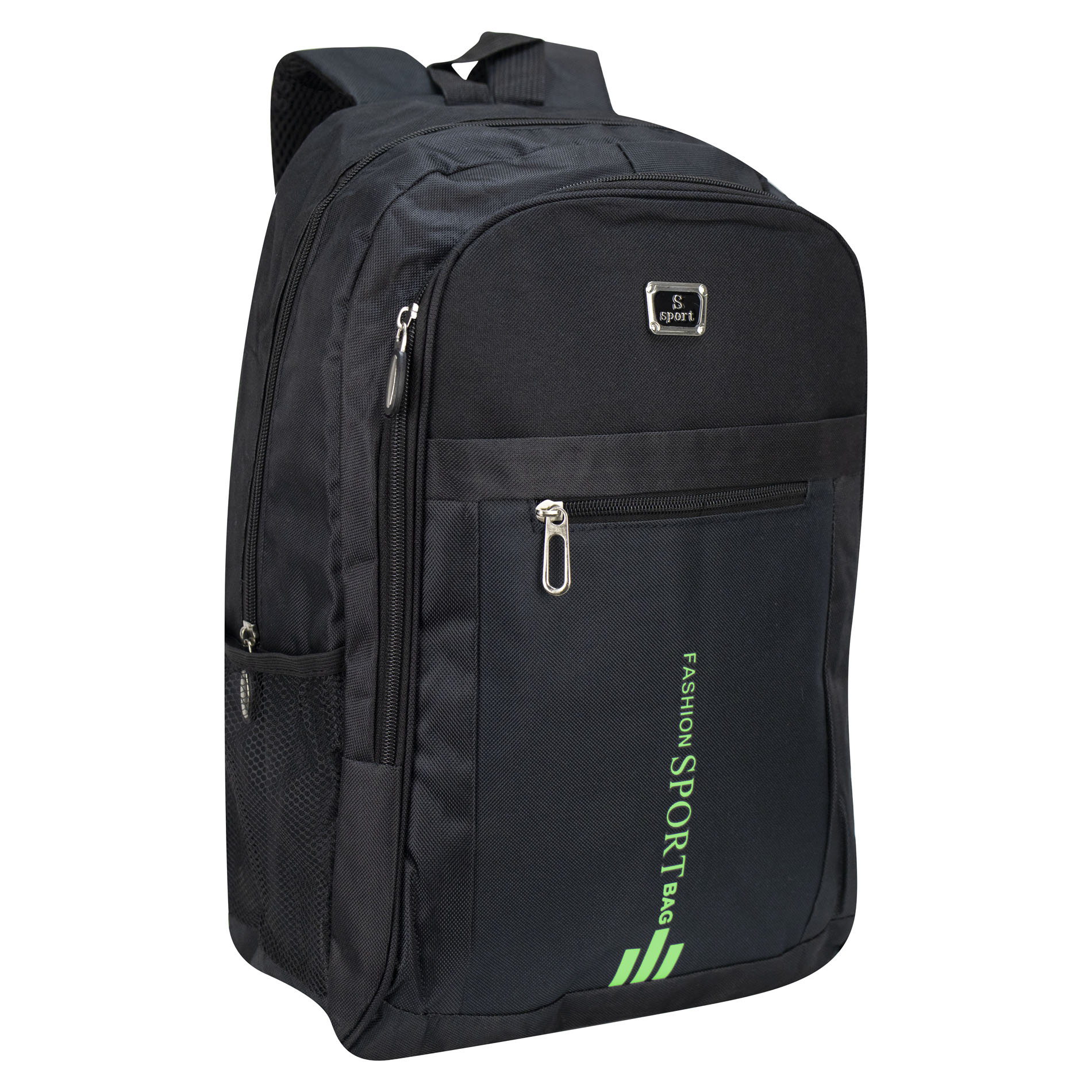 Foto 2 | Mochila Unisex Negro Poliester Verde Sintetico Ginza Nueva Imagen