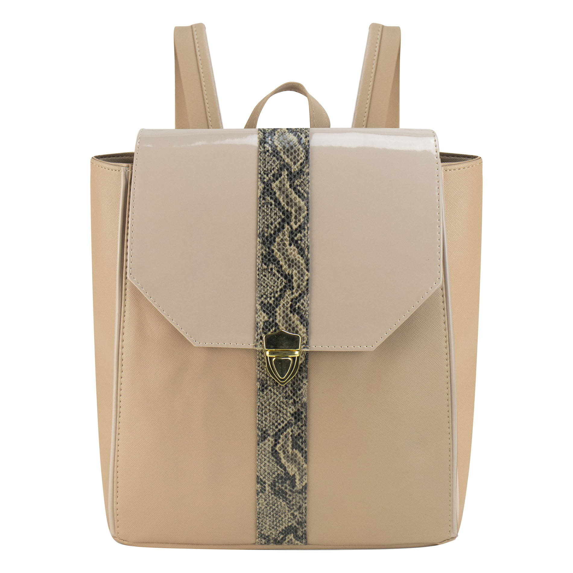 Foto 1 | Mochila Para Dama Maquillaje Charol Snake Sintetico Africa Nueva Imagen
