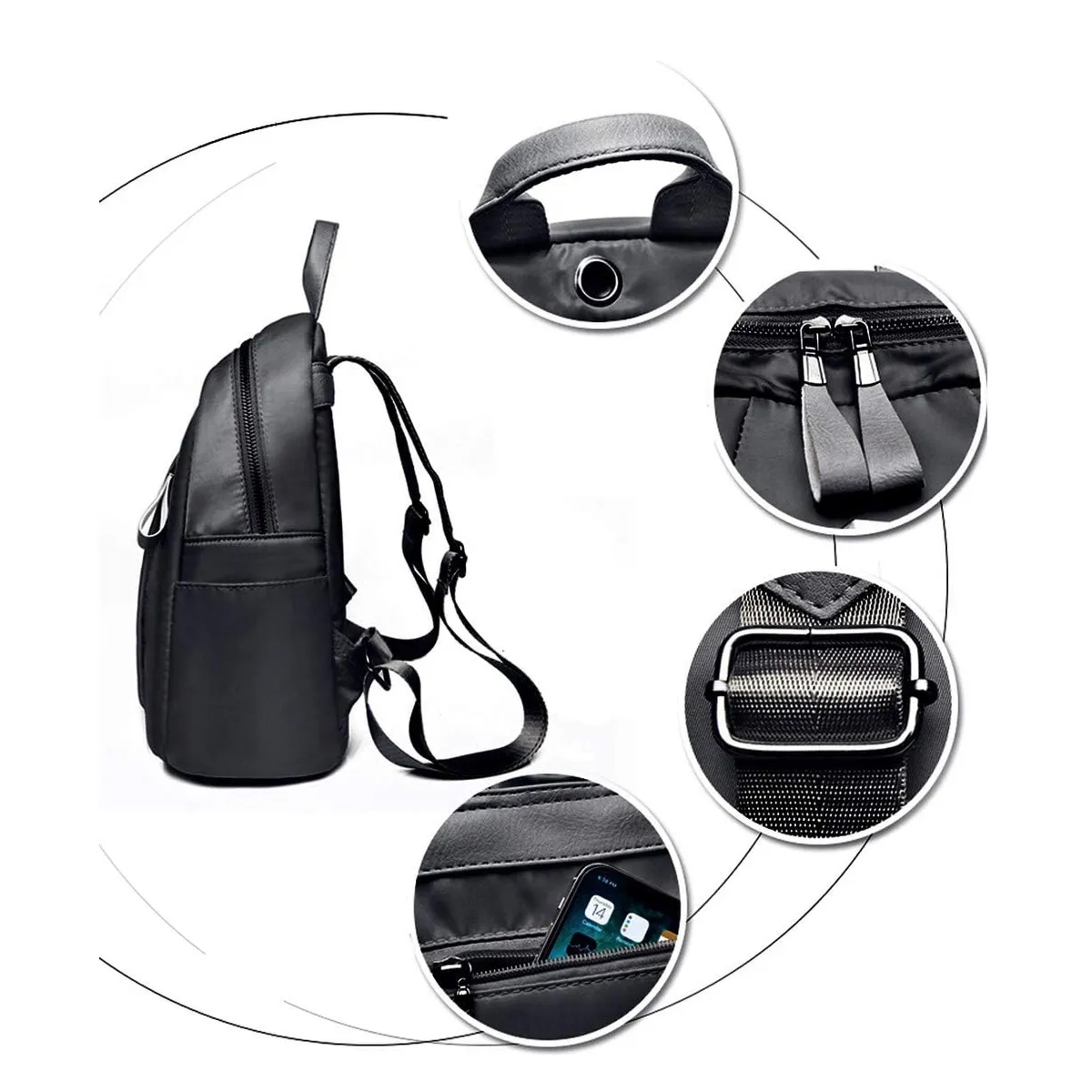 Foto 3 pulgar | Mochila De Viaje Impermeable Para Mujer Con Colgante Lab.g Negro
