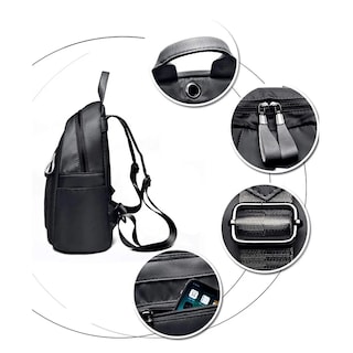 Foto 2 | Mochila De Viaje Impermeable Para Mujer Con Colgante Lab.g Negro