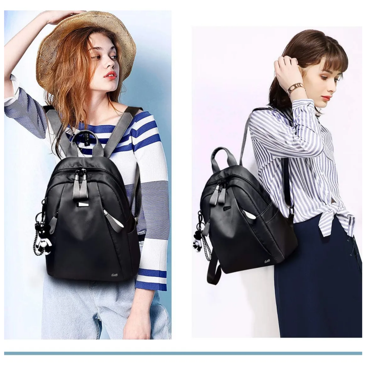 Foto 4 pulgar | Mochila De Viaje Impermeable Para Mujer Con Colgante Lab.g Negro