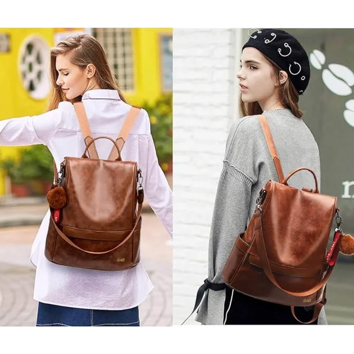 Foto 4 pulgar | ''mochila Mujer Moda Impermeable Antirrobo Bolsa Para Mujer Lab.g Marrón