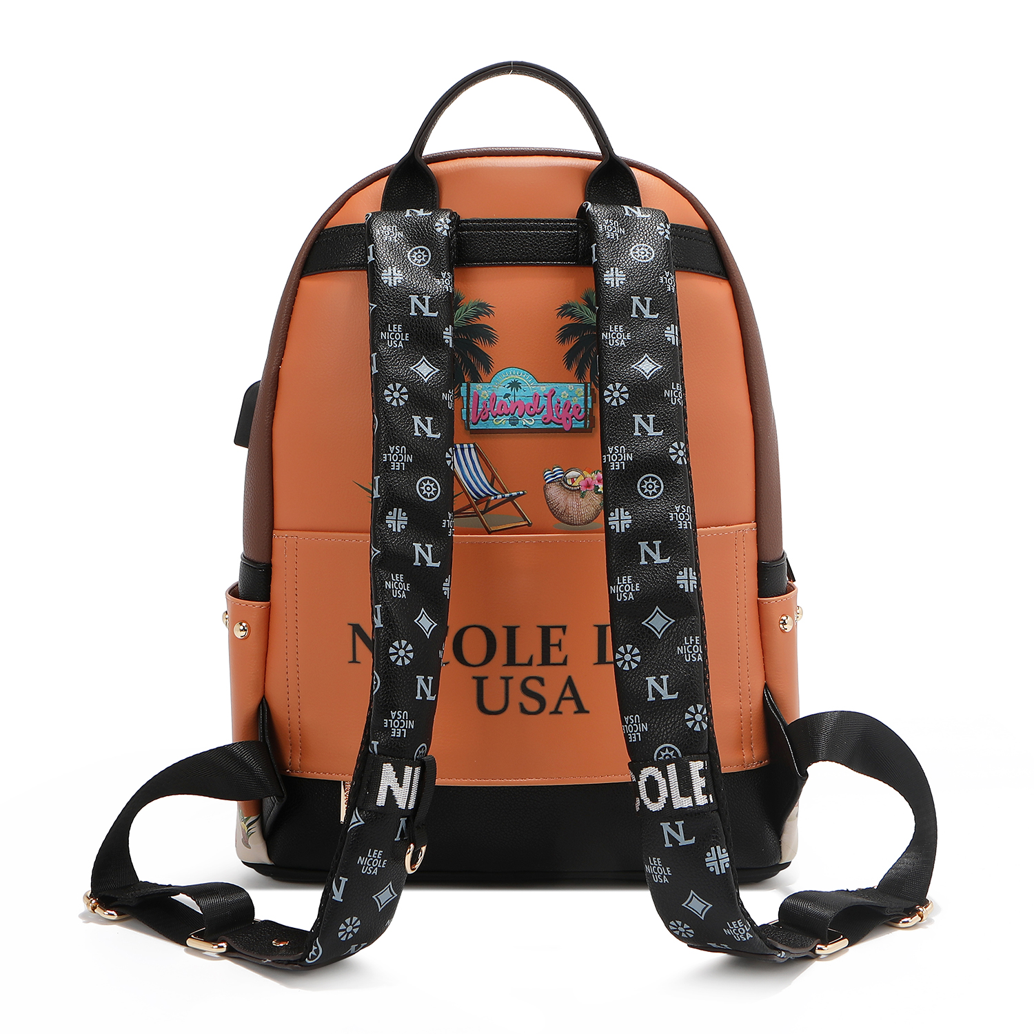 Foto 3 pulgar | Mochila Nicole Lee Print Porta Laptop Sun & Sand