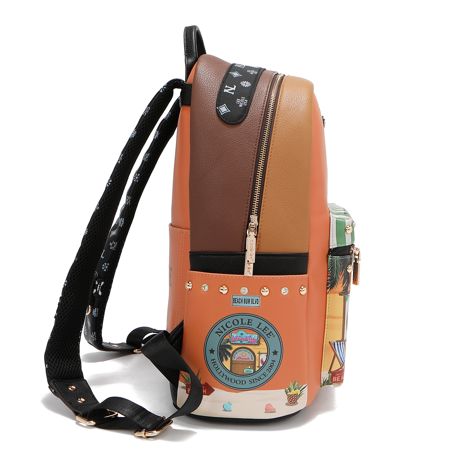 Foto 4 pulgar | Mochila Nicole Lee Print Porta Laptop Sun & Sand