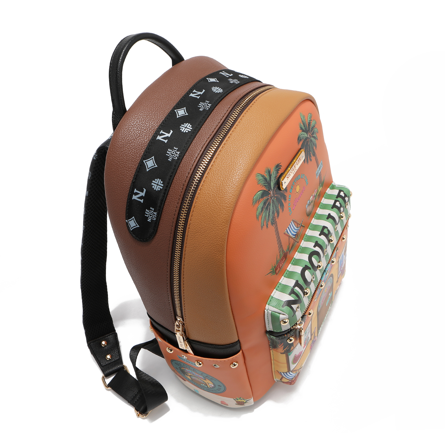 Foto 5 pulgar | Mochila Nicole Lee Print Porta Laptop Sun & Sand