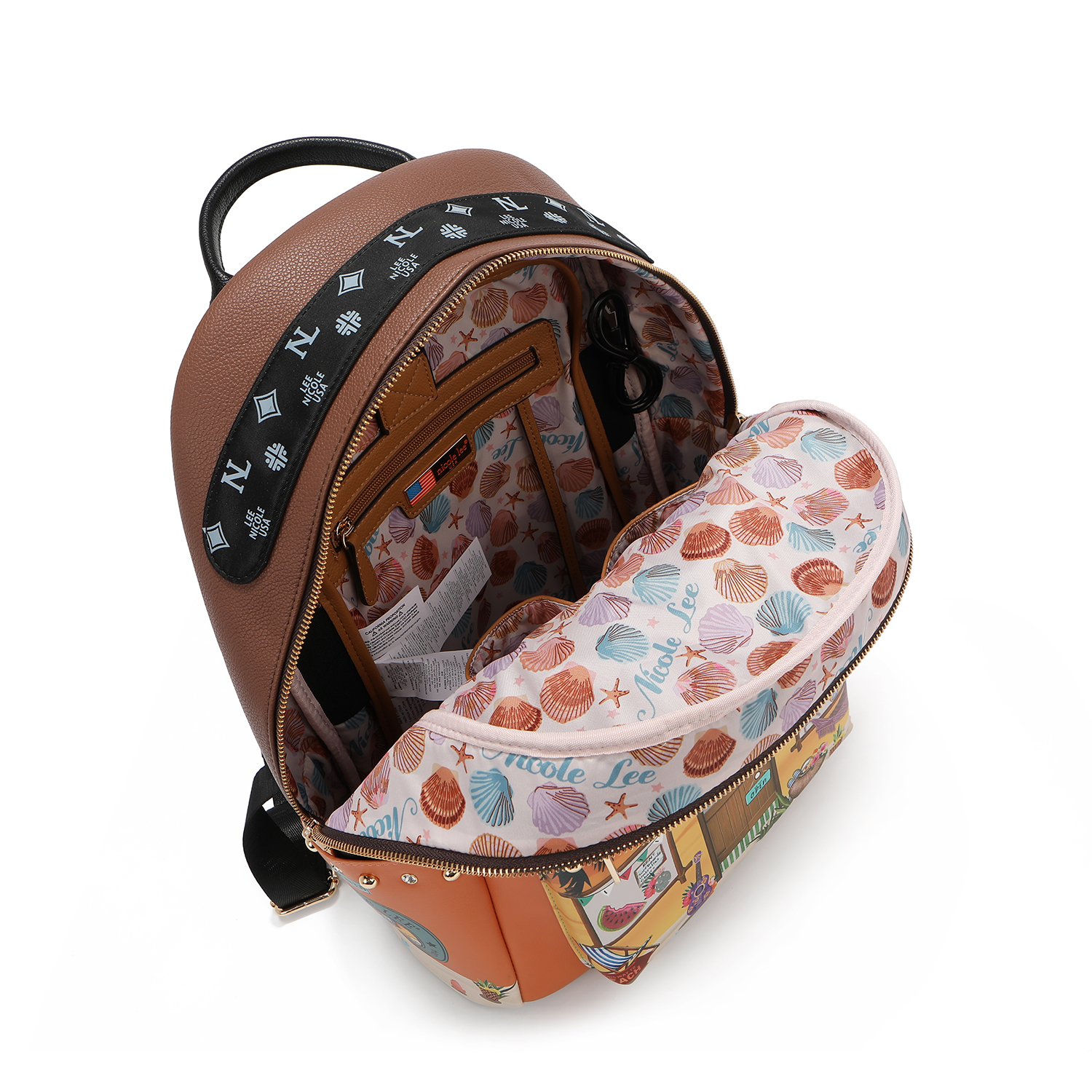 Foto 6 pulgar | Mochila Nicole Lee Print Porta Laptop Sun & Sand