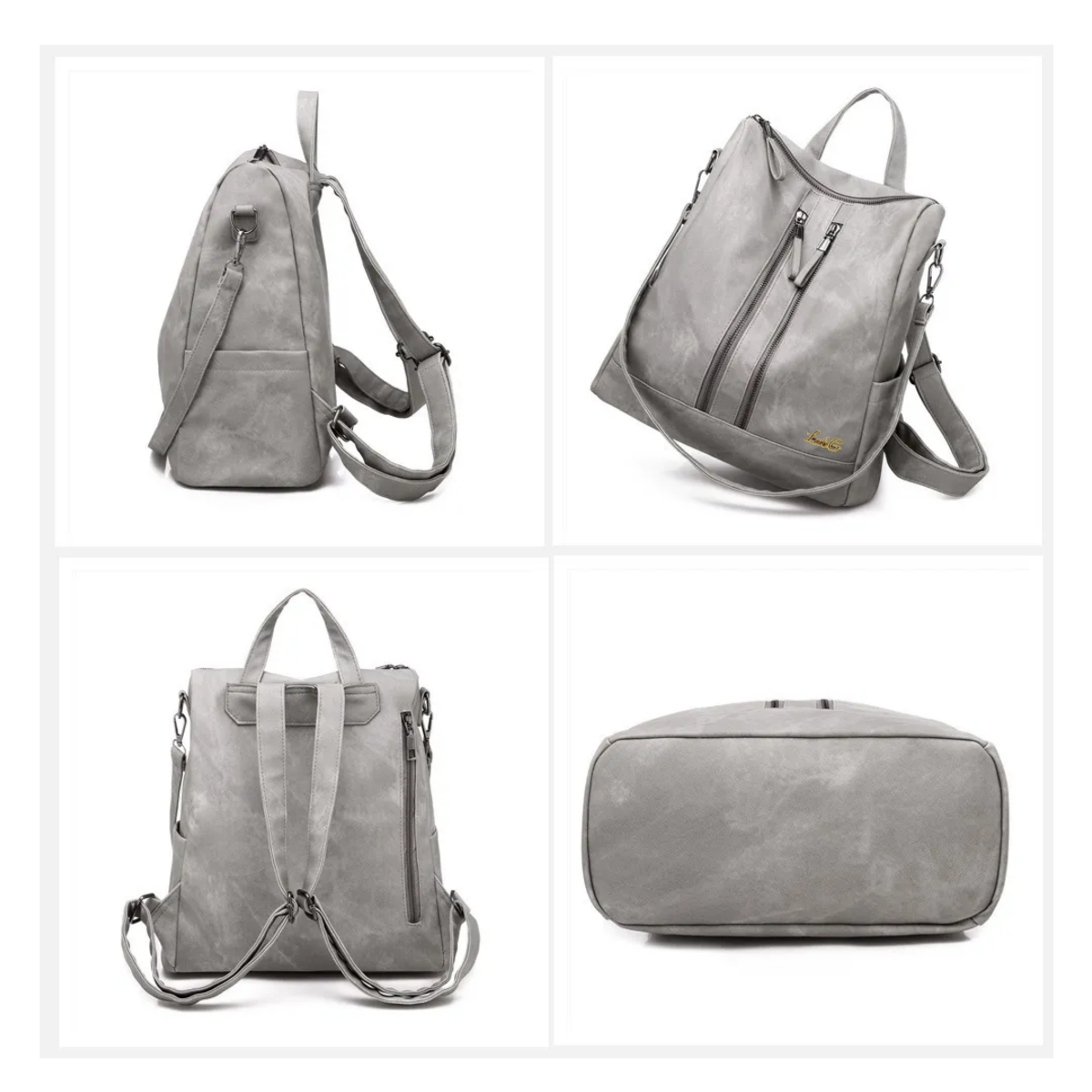 Foto 3 pulgar | Mochila Bolsa Escolar Estudiante Moda Bolsillo Hombro Casual Lab.g Gris