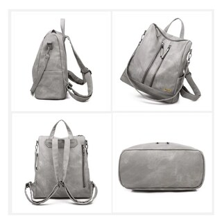 Foto 2 | Mochila Bolsa Escolar Estudiante Moda Bolsillo Hombro Casual Lab.g Gris