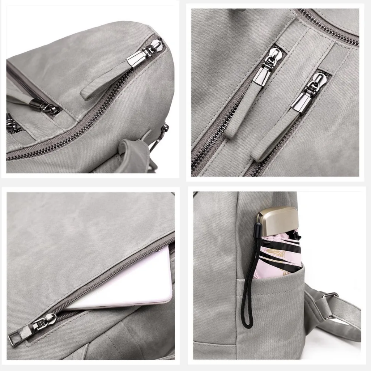 Foto 5 pulgar | Mochila Bolsa Escolar Estudiante Moda Bolsillo Hombro Casual Lab.g Gris