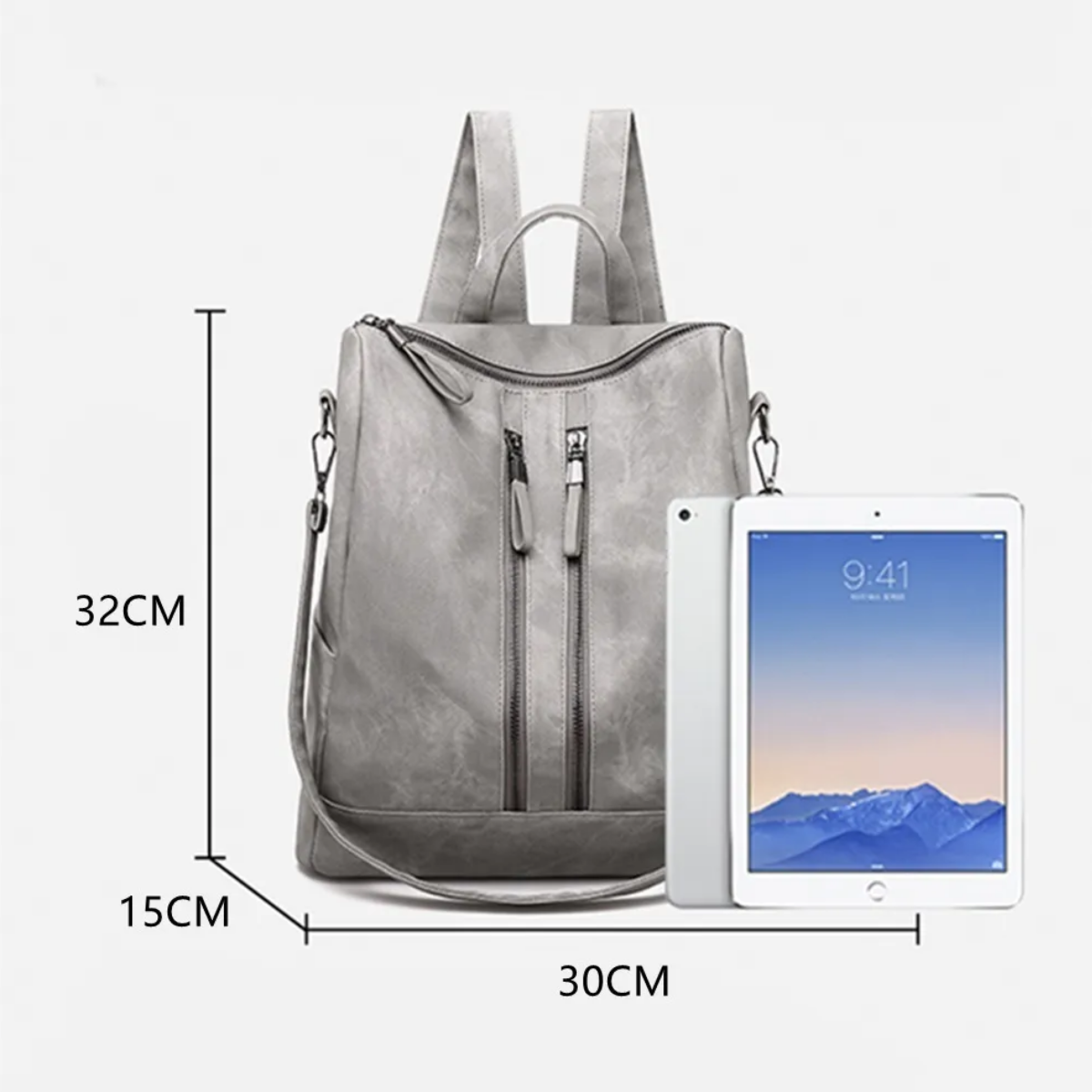 Foto 5 | Mochila Bolsa Escolar Estudiante Moda Bolsillo Hombro Casual Lab.g Gris