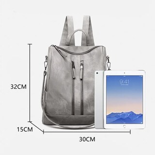 Foto 5 | Mochila Bolsa Escolar Estudiante Moda Bolsillo Hombro Casual Lab.g Gris