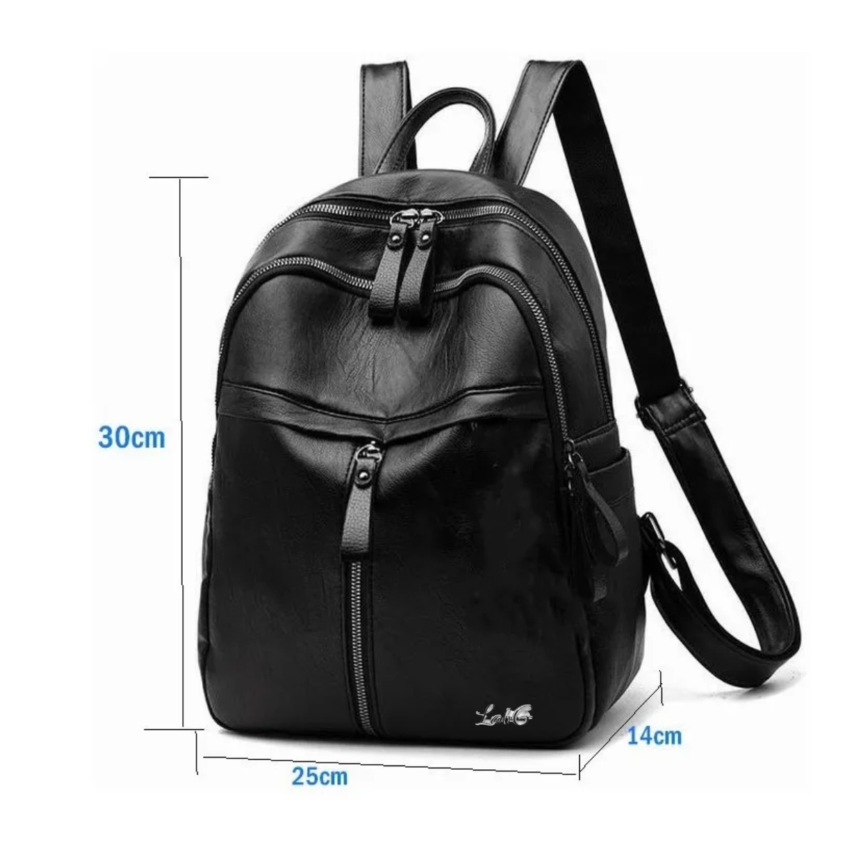 Foto 3 | Mochila Mujer Moda Mochila De Viaje De Cuero Para Mujer Lab.g Negro