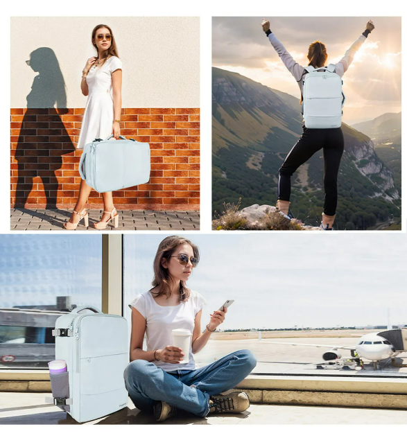 Foto 3 pulgar | Mochila Xtellar Para Mujer De Viaje Y Laptop Hasta 15.6 Pulgadas, Antirrobos E Impermeable, Apta Para Viaje En Avión