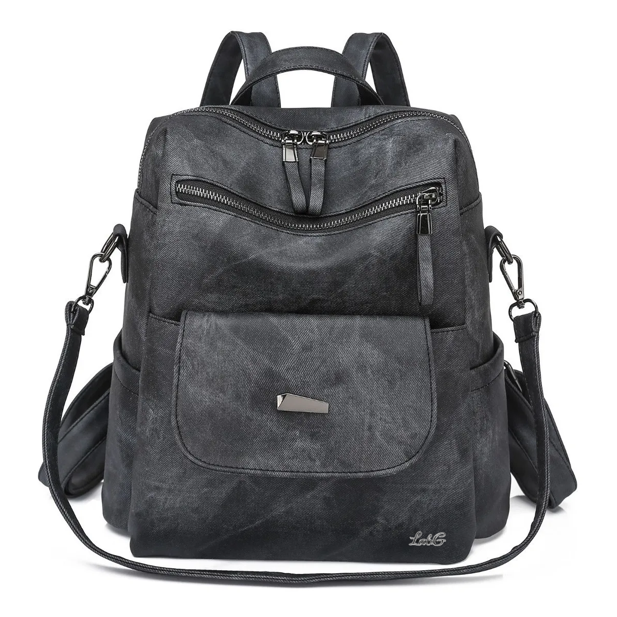 ''mochila Multiuso Los Misterios Mochila Moda Lmb10002 Color Negro Diseño Liso 11l Lab.g Negra ''