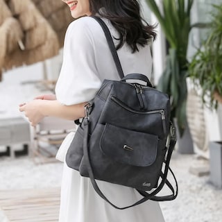 Foto 3 | ''mochila Multiuso Los Misterios Mochila Moda Lmb10002 Color Negro Diseño Liso 11l Lab.g Negra ''