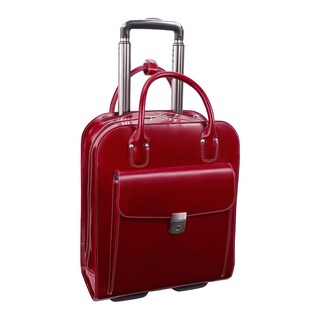Foto 2 | Maletín Mcklein Uptown 15 De Piel Vertical Con Ruedas Rojo - Venta Internacional.