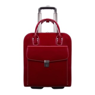 Foto 3 | Maletín Mcklein Uptown 15 De Piel Vertical Con Ruedas Rojo - Venta Internacional.
