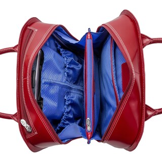 Foto 4 | Maletín Mcklein Uptown 15 De Piel Vertical Con Ruedas Rojo - Venta Internacional.