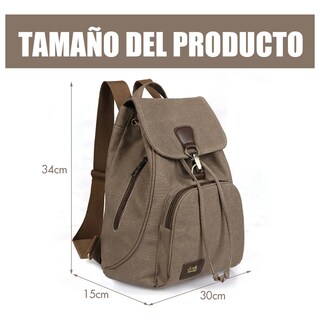 Foto 5 | Mochila Escolar Antirrobo Para Mujer Mochila De Lona Impermeable Lab.g Marrón