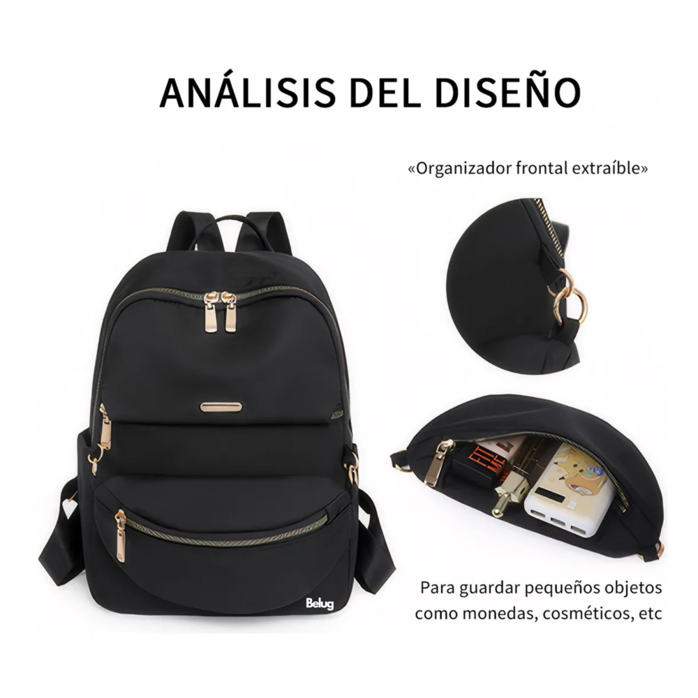 Foto 4 pulgar | Mochila Multifuncional Para Mujer Belug, Negro