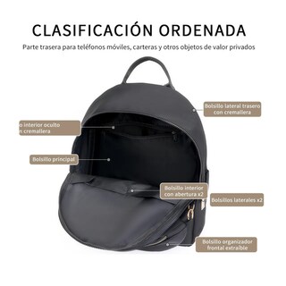 Foto 5 | Mochila Multifuncional Para Mujer Belug, Negro