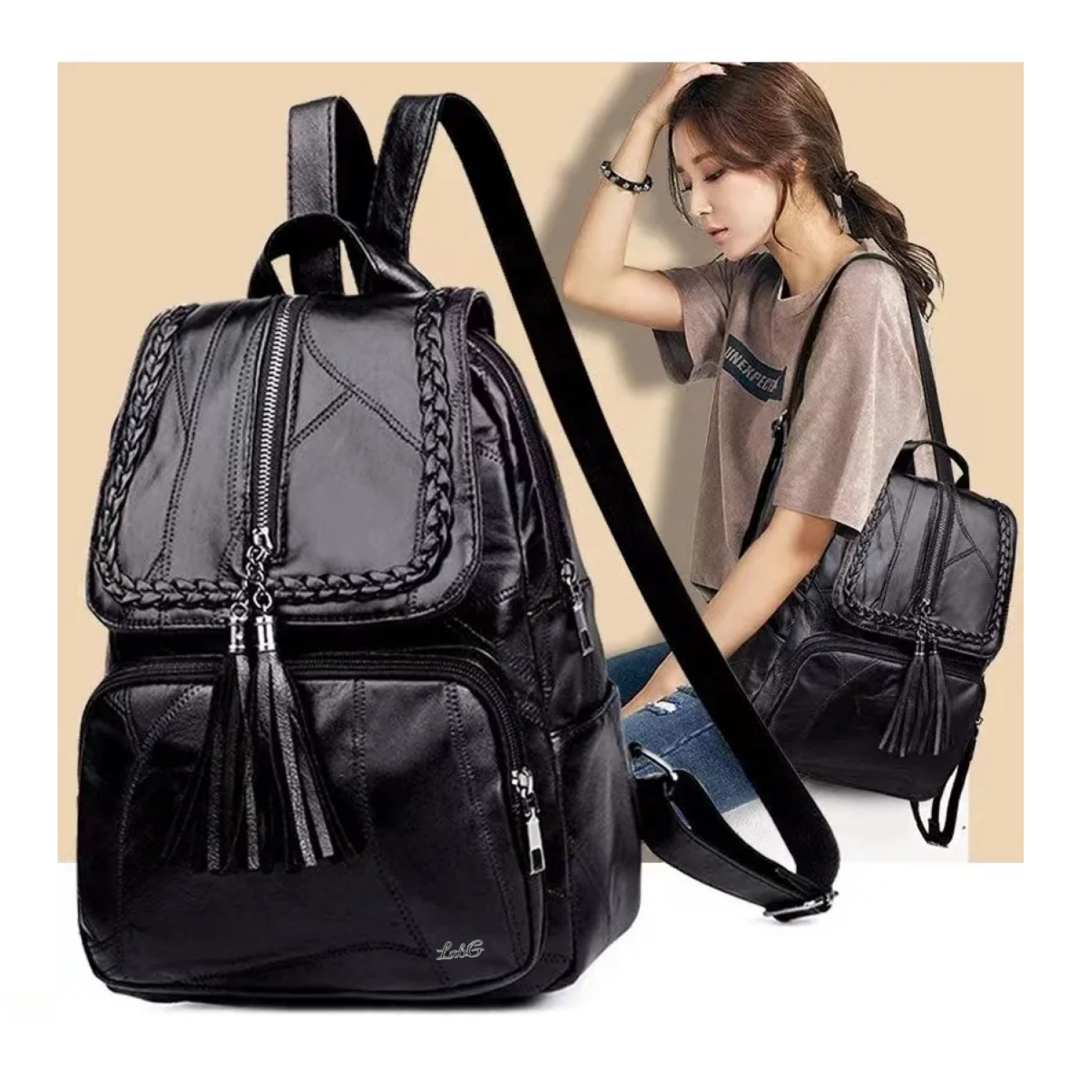 Foto 3 pulgar | Mochila Escolar Genérica Backpack 30l Lab.g Color Negro