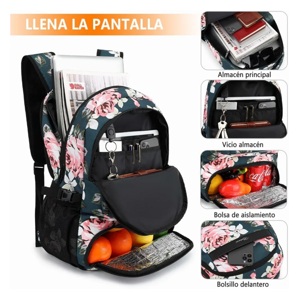 Foto 4 | Mochila De Almuerzo Portátil Peonía Belug, Multicolor