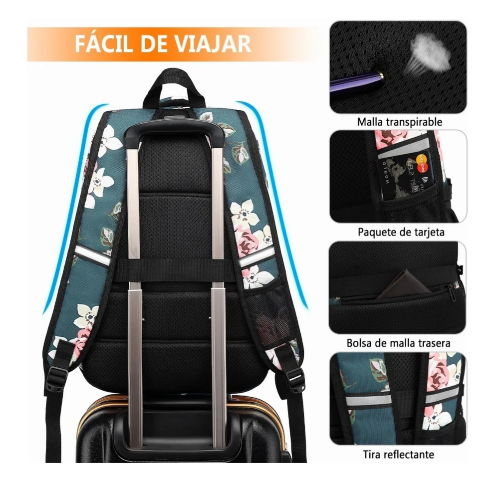 Foto 4 pulgar | Mochila De Almuerzo Portátil Peonía Lab.g, Multicolor