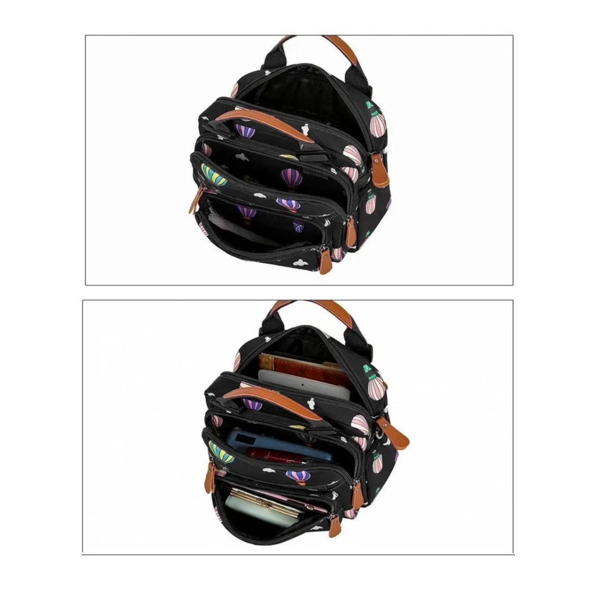 Foto 3 | Mochila Para Mujer De Mano Impermeable Negro Con Globos Lab.g Negro