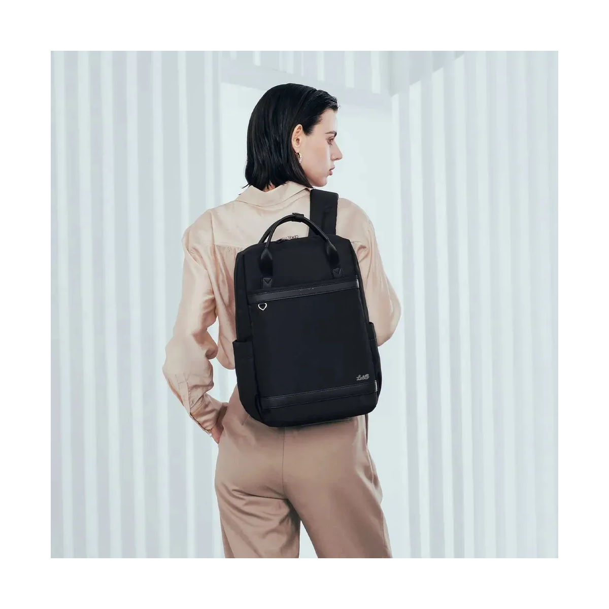 Foto 4 | Bolsa Mochila Impermeable Para Laptop De 15.6 In Para Mujer Lab.g Negro
