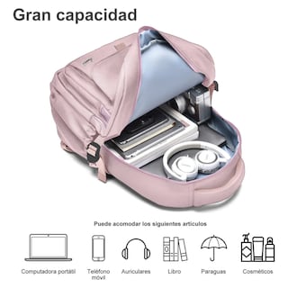 Foto 4 | Mochila Escolar Viaje Casual Unisex Gran Capacidad Con Multi Bolsillos Mochila Lab.g Rosa