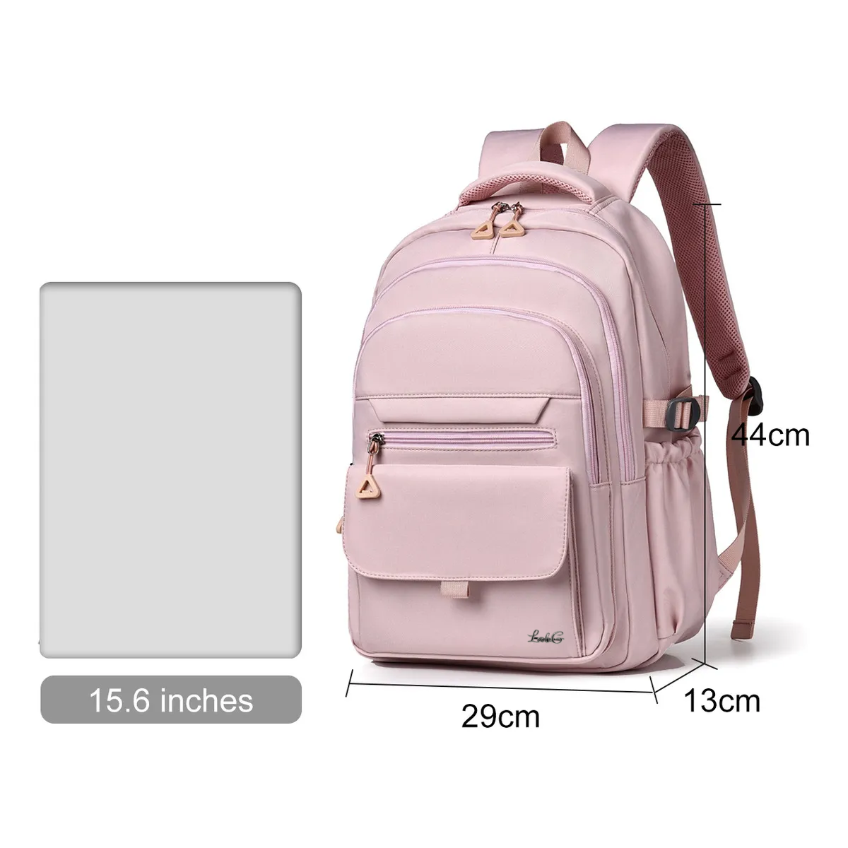 Foto 6 pulgar | Mochila Escolar Viaje Casual Unisex Gran Capacidad Con Multi Bolsillos Mochila Lab.g Rosa