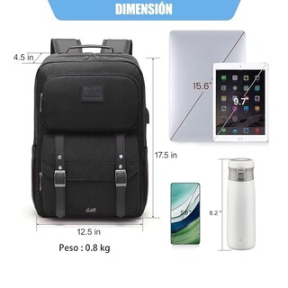 Foto 4 | Mochila Antirrobo Mochila Para Portátil Para Mujer Lab.g Negro