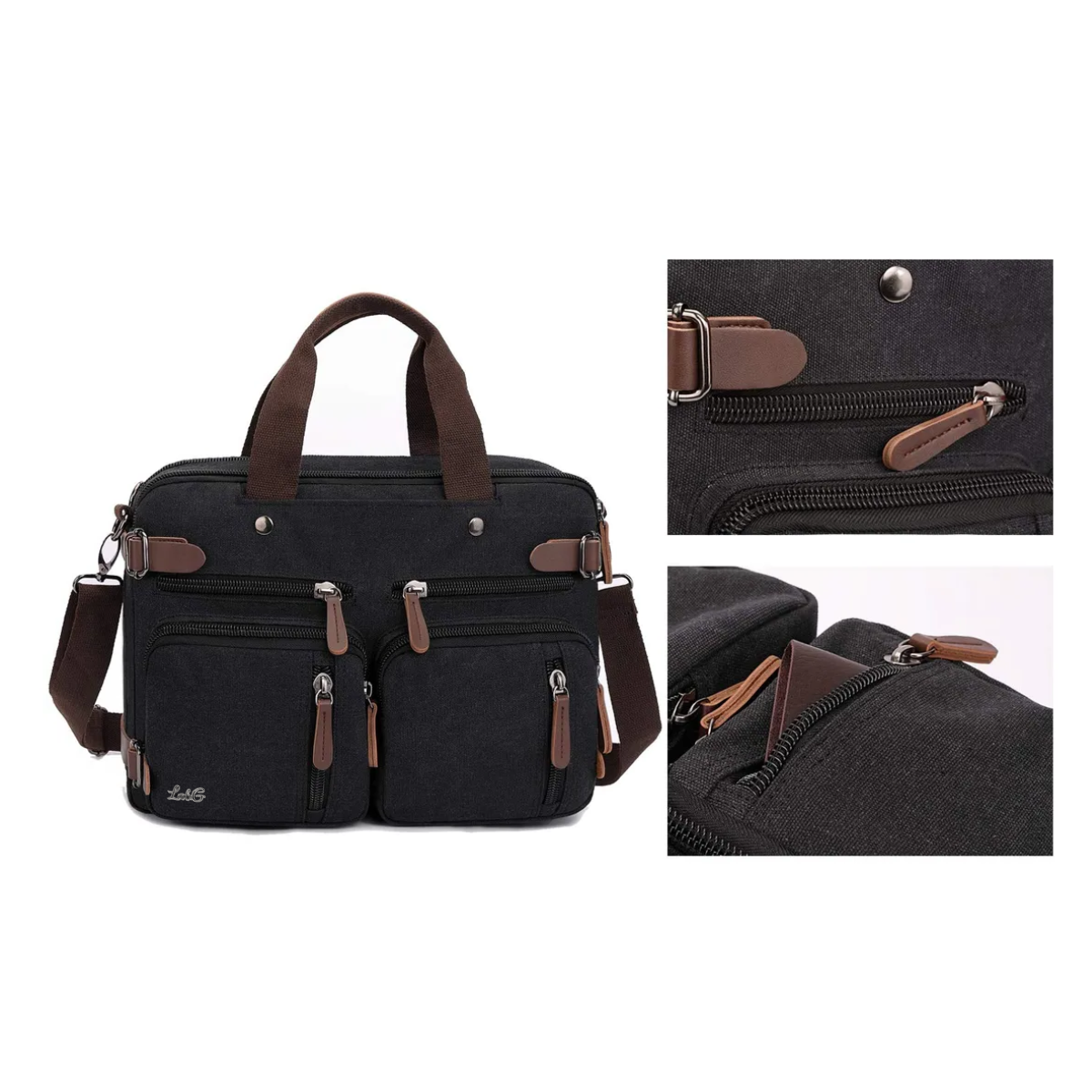 Foto 5 | Mochila Maletín Bolso 3 En 1 Para Laptop De 17in Lab.g Negro