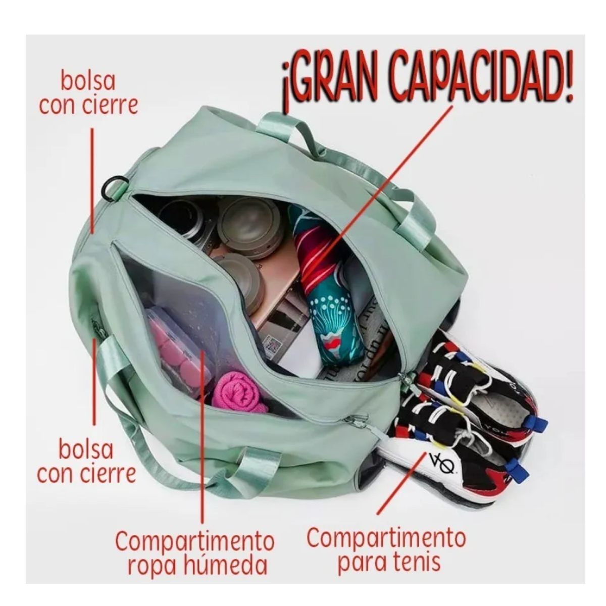Foto 3 pulgar | ''maleta Deportiva Mochila Gimnasio Bolsa Gym Ejercicio Bolso Lab.g Negro ''