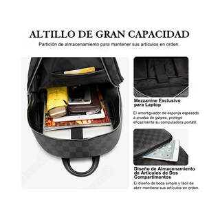 Foto 2 | Mochila Casual Multiusos Unisex, Patrón Con Cuadros Lab.g Negro
